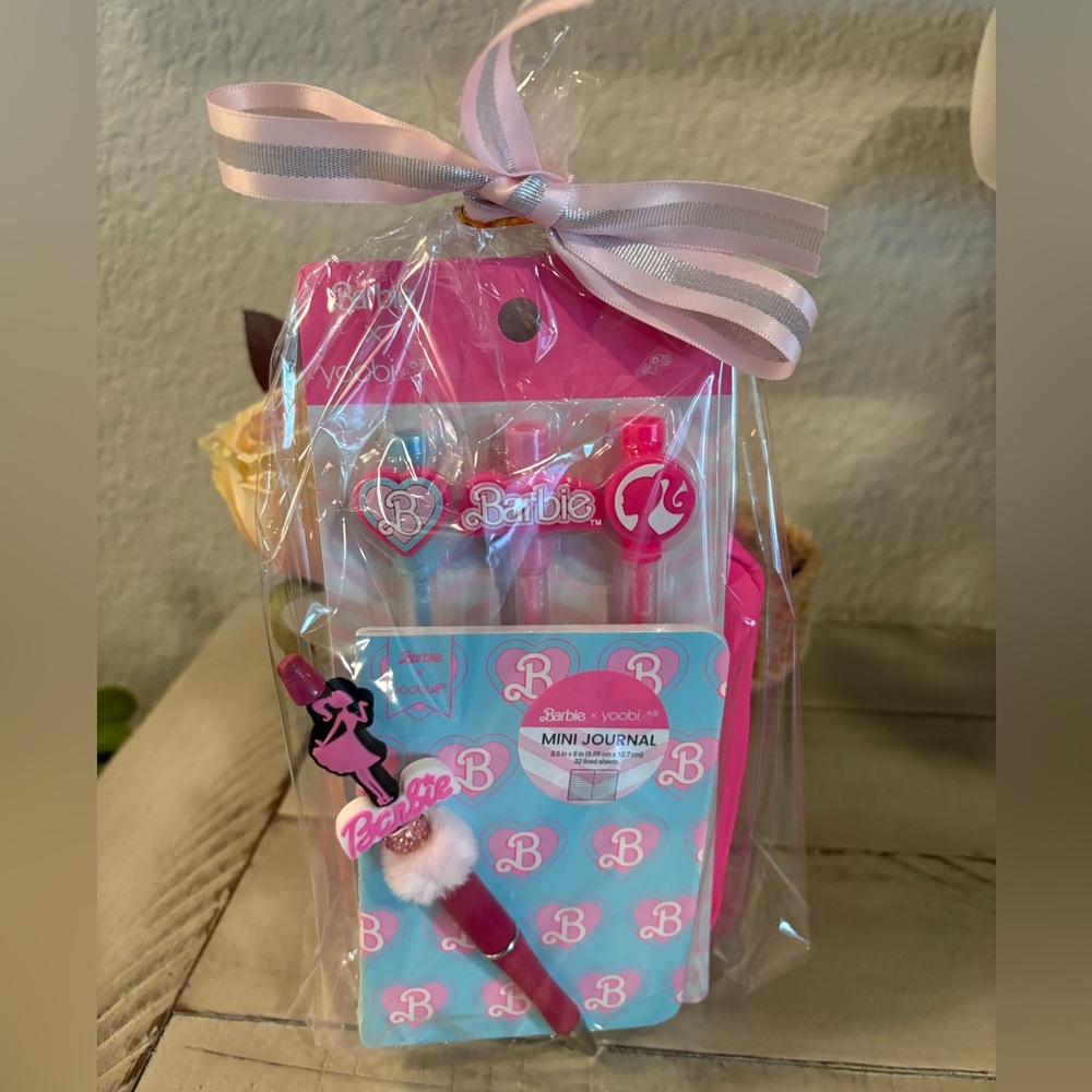 Barbie Pink Mini Journal &  Beaded Pen Set
